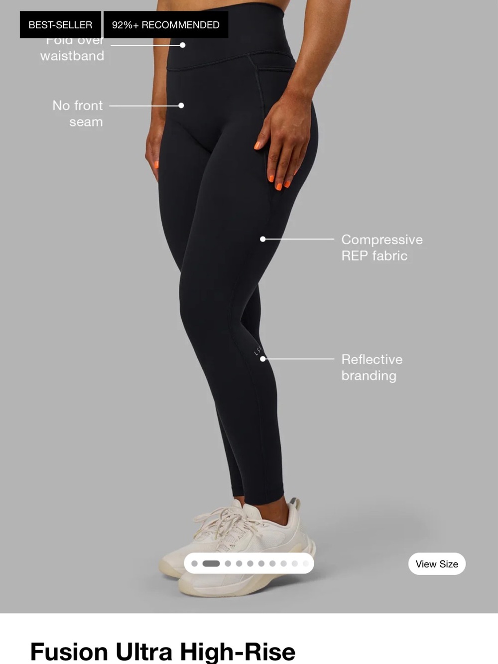 LSKD Fusion High-Rise Women's Leggings - black - small - Picture 4 of 5